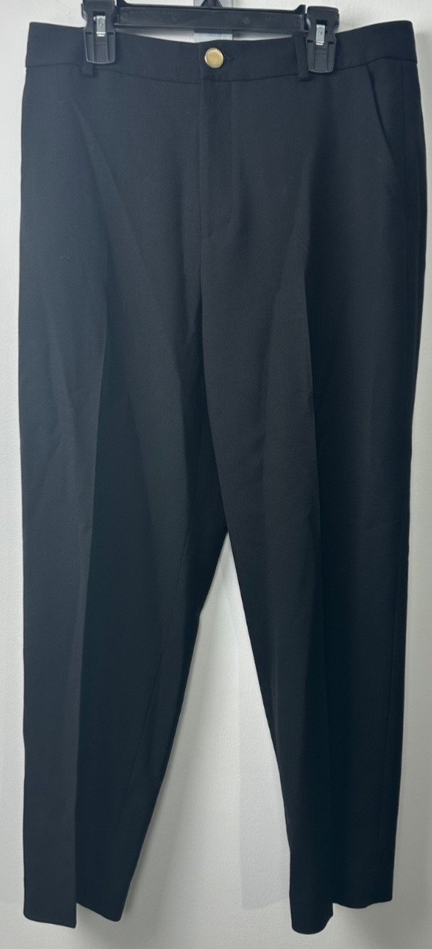 Club Monaco Wool Blend Trouser Pants Women 6 Black High Rise Cropped Office B11